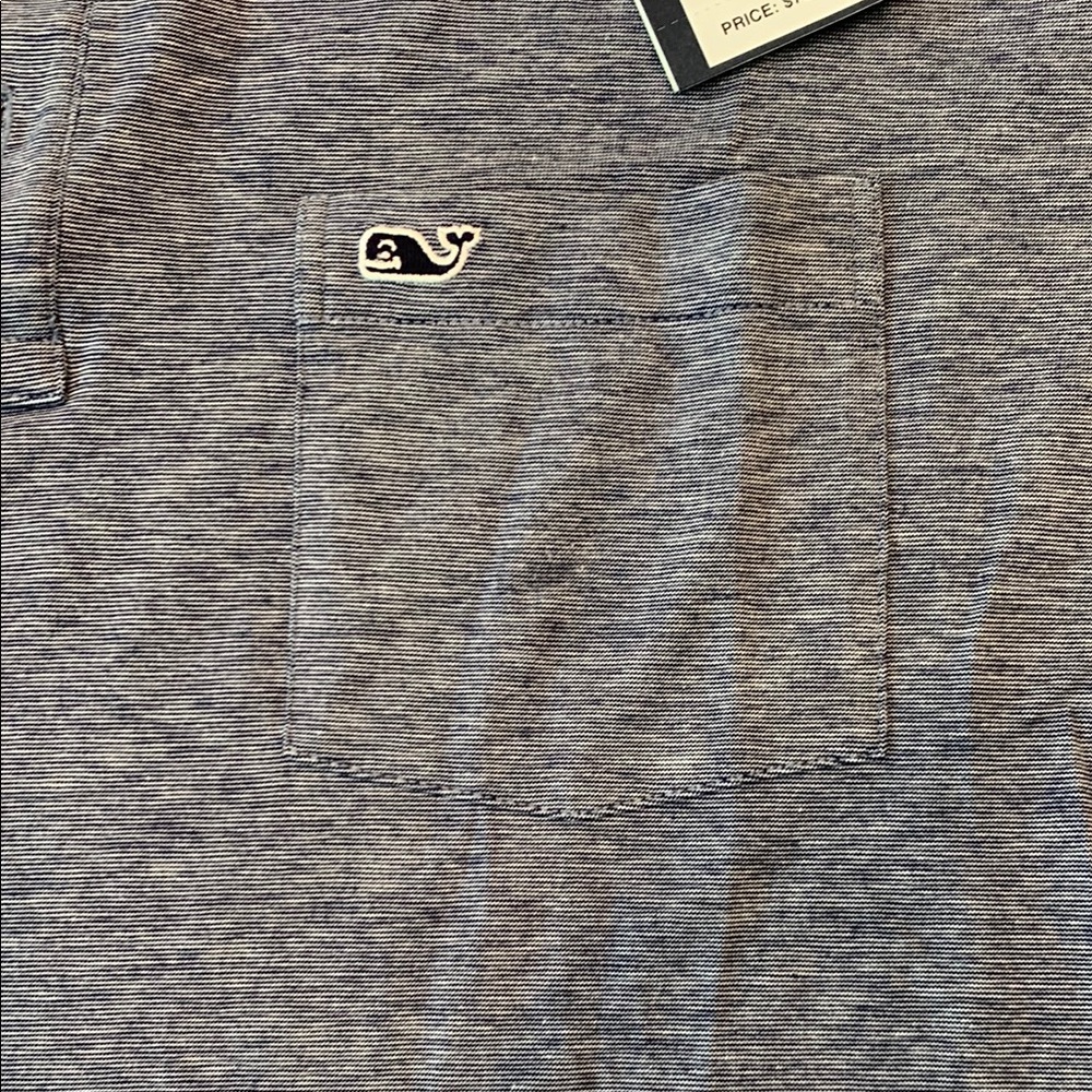 Vineyard Vines Blue Polo Shirt Mens Size Extra Large Blue Stripes - Picture 5 of 10